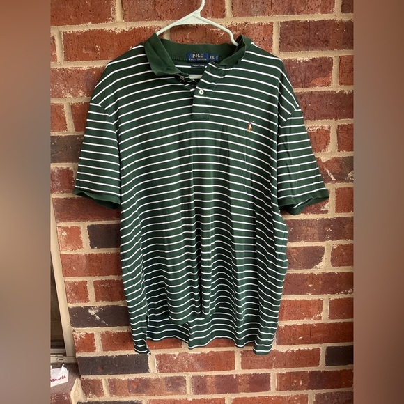 Polo Ralph Lauren Men’s Pima Cotton Green/White Stripe Size XXL - Picture 2 of 10